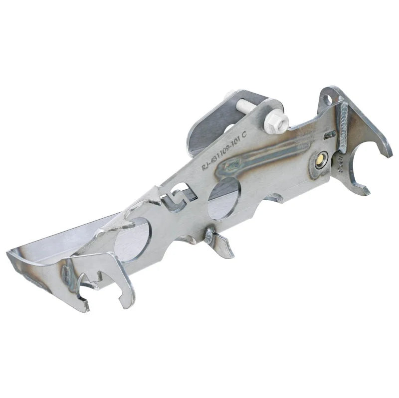 RockJock JK Wrangler Unlimited 4Dr Currectlync High Steer Front Trac Bar Relocation/Ram Assist Mount - Back View