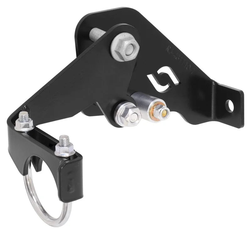 RockJock JK Wrangler Unlimited 4Dr High Steer Front Trac Bar & Stabilizer Shock Relocation Bracket - Detail View