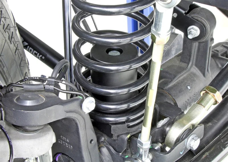 RockJock JL Bump Stop Kit Front w/ Billet Aluminum Spacers Hardware - Side View