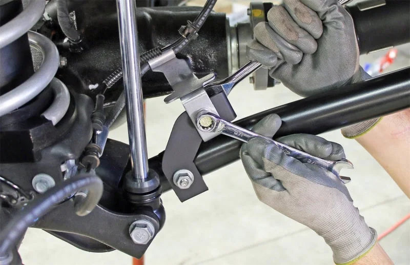 RockJock JL/JT Brake Line Relocation Bracket Kit Front Pair - Side View