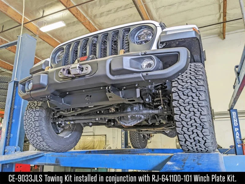 RockJock JL/JT Tow Bar Mounting Kit Steel Bumper - Side View