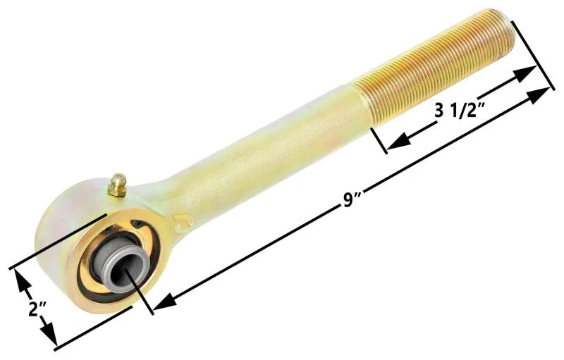 RockJock Johnny Joint Rod End 2in Narrow Forged Long Shank 1in-14 RH Threads 1.800in x .630in Ball - Side View