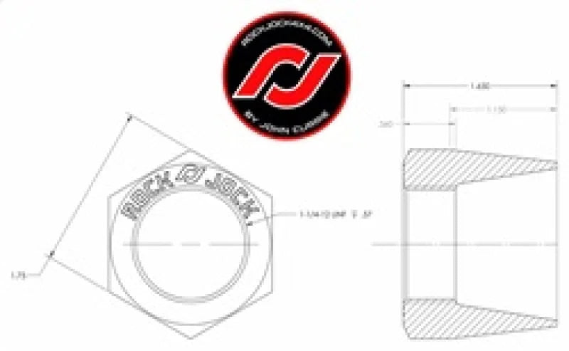 RockJock RockNut Kit Nut and Bung 1 1/4in LH Thread - Back View