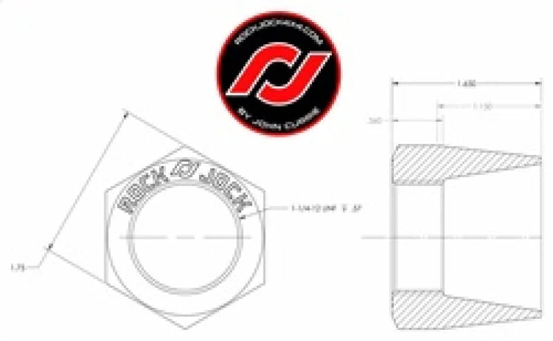 RockJock RockNut Kit Nut and Bung 1 1/4in RH Thread - Back View