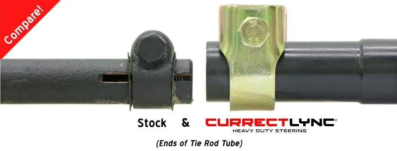 RockJock TJ/LJ/XJ/MJ Currectlync Steering System Bolt-On w/ 1 1/4in Dia. Tie Rod/Forged Drag Link - Back View