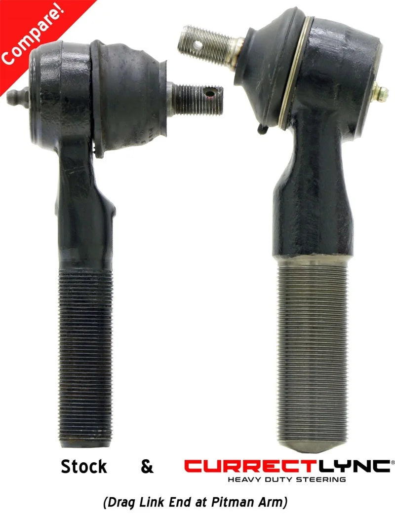 RockJock TJ/LJ/XJ/MJ Currectlync Steering System Bolt-On w/ 1 1/4in Dia. Tie Rod/Forged Drag Link - Installation View