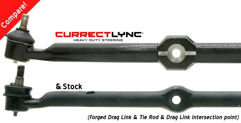 RockJock TJ/LJ/XJ/MJ Currectlync Steering System Bolt-On w/ 1 1/4in Dia. Tie Rod/Forged Drag Link - Additional View 6
