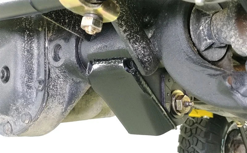 RockJock TJ/LJ/XJ/MJ/ZJ Lower Control Arm Bracket Skid Plates Front Pair Requires Welding - Side View