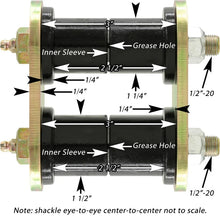 Load image into Gallery viewer, RockJock YJ Front Tow Shackles for Pro Comp Springs with Hardware - Detail View