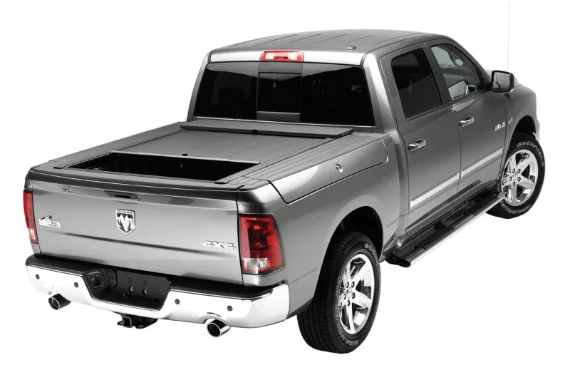 Roll-N-Lock 12-17 Dodge Ram RamBox SB 76in M-Series Retractable Tonneau Cover - Back View
