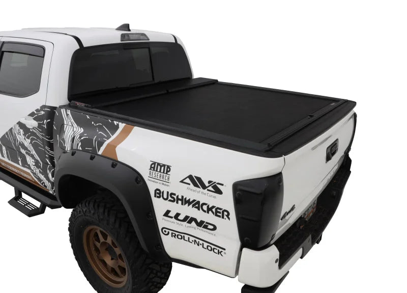 Roll-N-Lock 16-18 Toyota Tacoma Access Cab/Double Cab LB 73-11/16in M-Series Tonneau Cover - Back View
