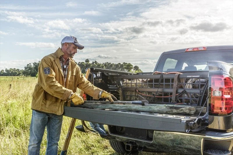 Roll-N-Lock 17-19 Ford F-250/F-350 Super Duty SB 80-3/8in Cargo Manager - Installation View
