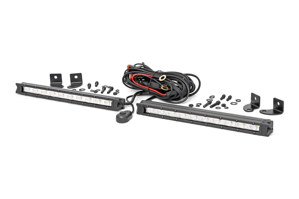 Rough Country 10 Inch Chrome Series LED Light Bar | Slim Line | Pair 70410A - Side View