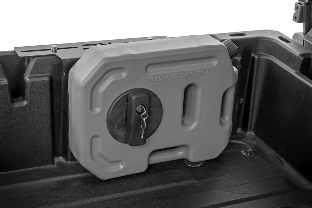Rough Country 10L Fluid Container Bed Side Mount | Multiple Makes & Models (Polaris/Can-Am/CFMOTO) 99090 - Side View