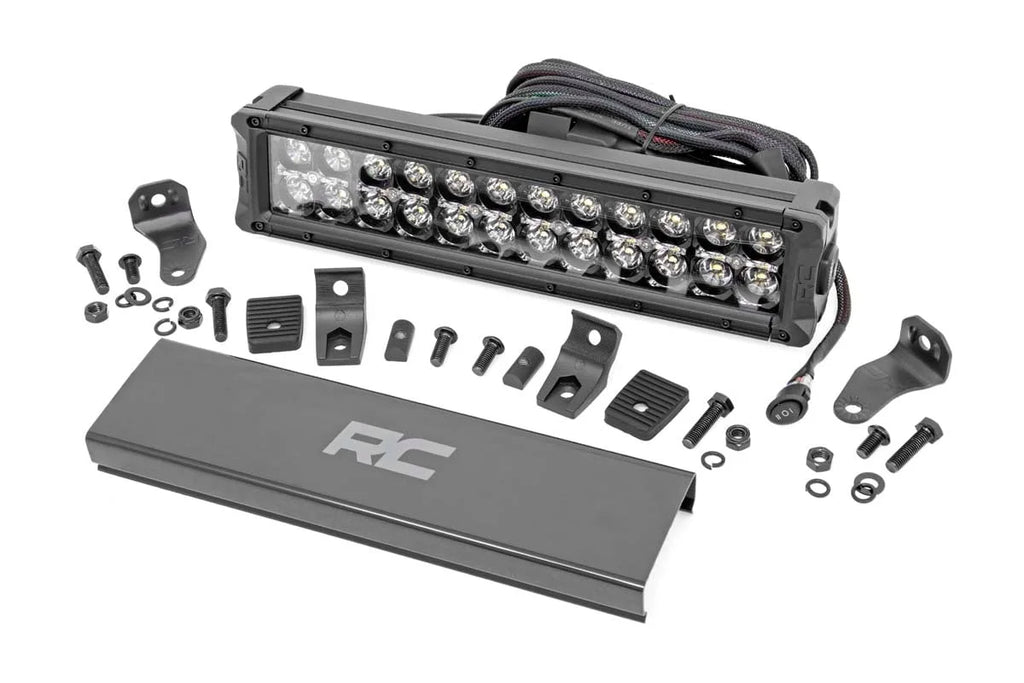 Rough Country 12 Inch Black Series LED Light Bar | Dual Row | White DRL 70912BD - Main Product View