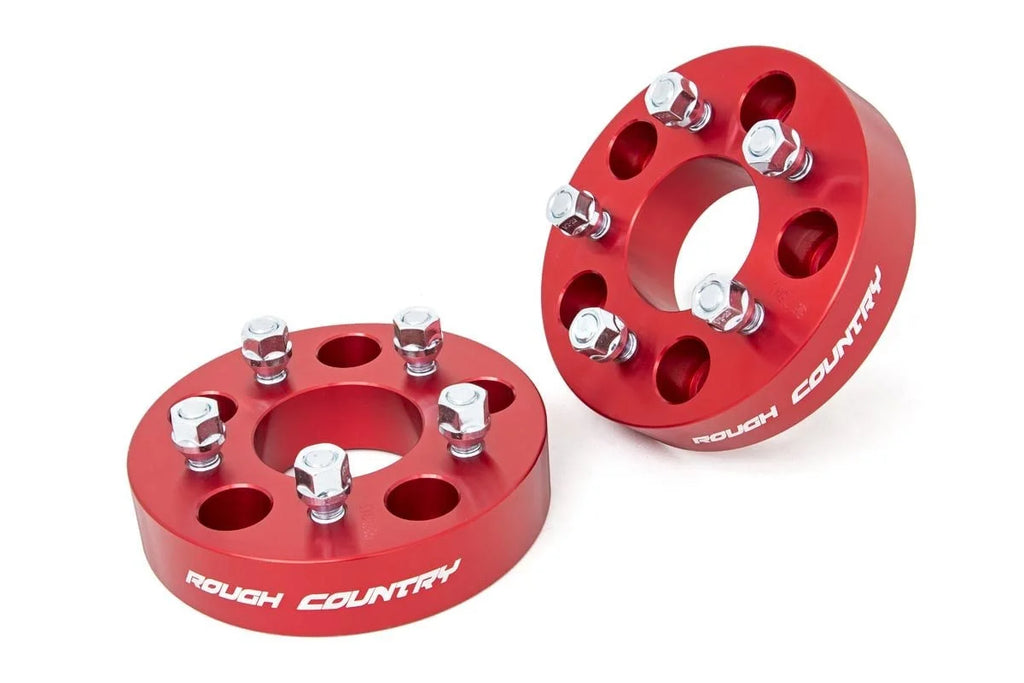 Rough Country 1.5 Inch Wheel Adapters | 5x5 to 5x4.5 | Red | Jeep Wrangler JK/Wrangler Unlimited (07-18) 1100RED