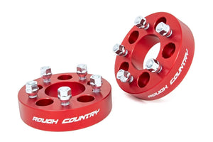 Rough Country 1.5 Inch Wheel Spacers| 5x4.5 | Red | Jeep Cherokee XJ/Comanche MJ/Wrangler TJ 1090RED