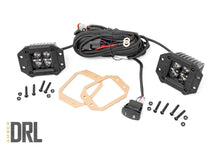 Load image into Gallery viewer, Rough Country 2 Inch Black Series LED Light Pods | Flush Mount | Amber DRL 70803BLKDRLA - Main Product View
