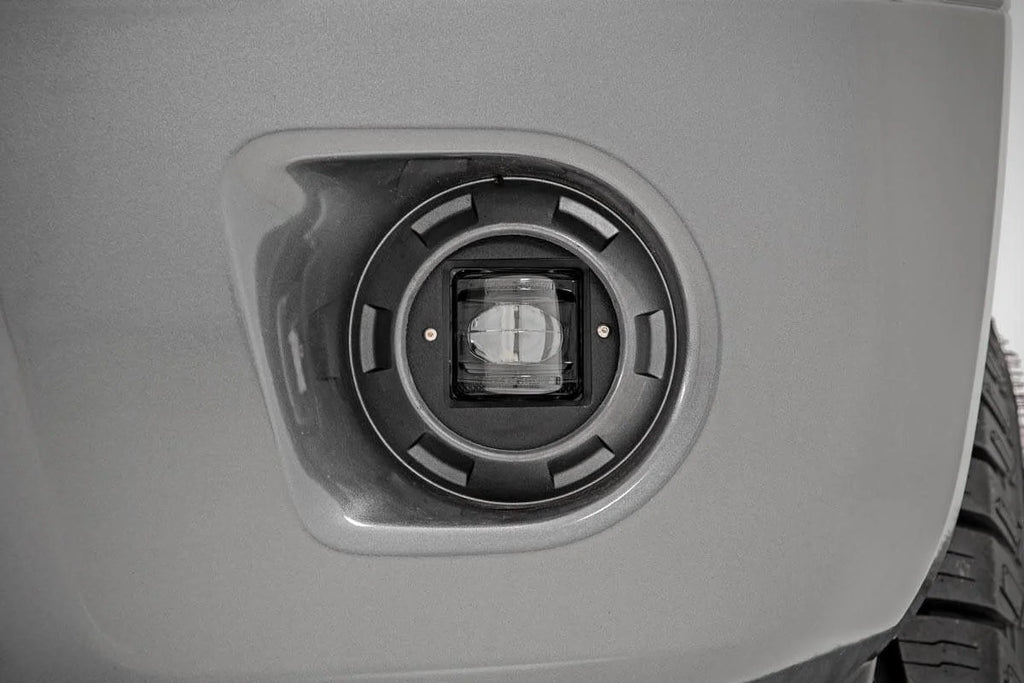 Rough Country 2 Inch Black Series LED Light Pods | SAE Fog | Pair 70907 - Side View