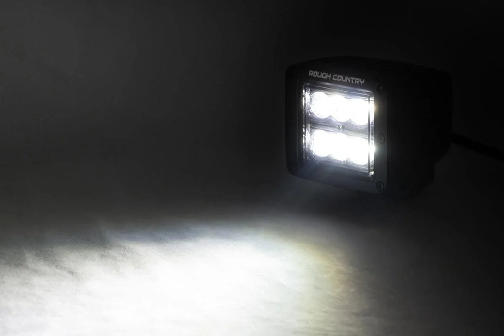 Rough Country 2 Inch Black Series LED Light Pods | Spot | Square 70903BL - Main Product View