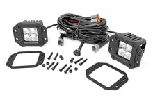 Load image into Gallery viewer, Rough Country 2 Inch Chrome Series LED Light Pods | Flush Mount | Amber DRL 70803DRLA - Mounting View
