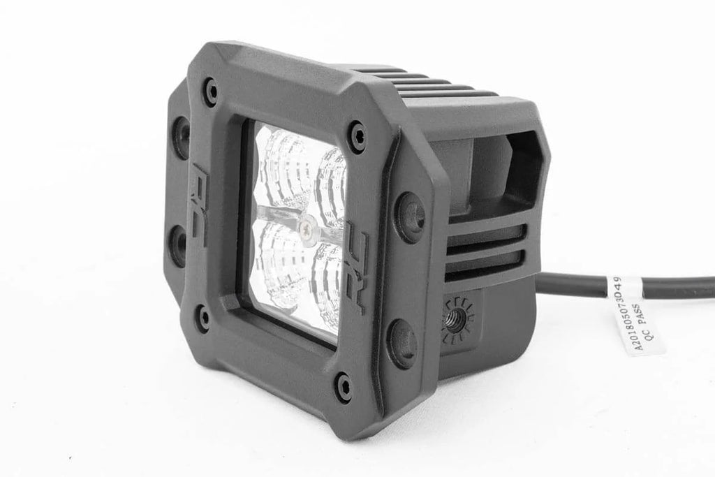 Rough Country 2 Inch Chrome Series LED Light Pods | Flush Mount | Amber DRL 70803DRLA - Mounting View