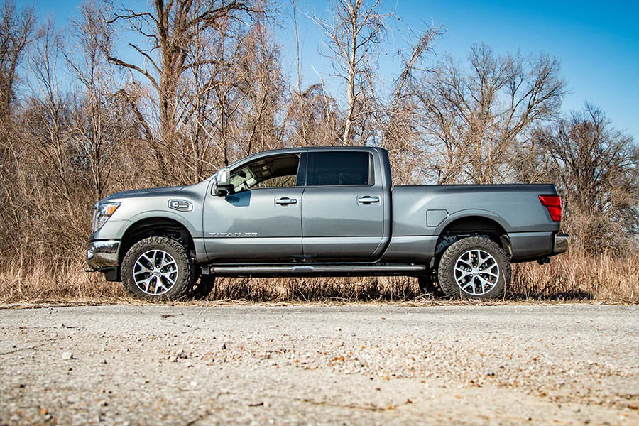 Rough Country 2 Inch Lift Kit | Red Spacers | Nissan Titan XD 2WD/4WD (2016-2024) 868RED - Installation View