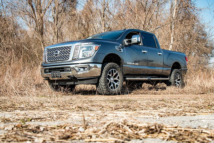 Rough Country 2 Inch Lift Kit | Red Spacers | Nissan Titan XD 2WD/4WD (2016-2024) 868RED - Additional View 6