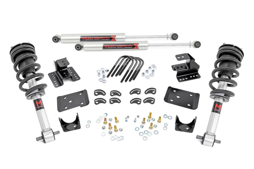 Rough Country 2 Inch Lowering Kit | 4 Inch Rear Lowering | M1 | Chevy/GMC 1500 (14-18 & Classic) - Kit Contents