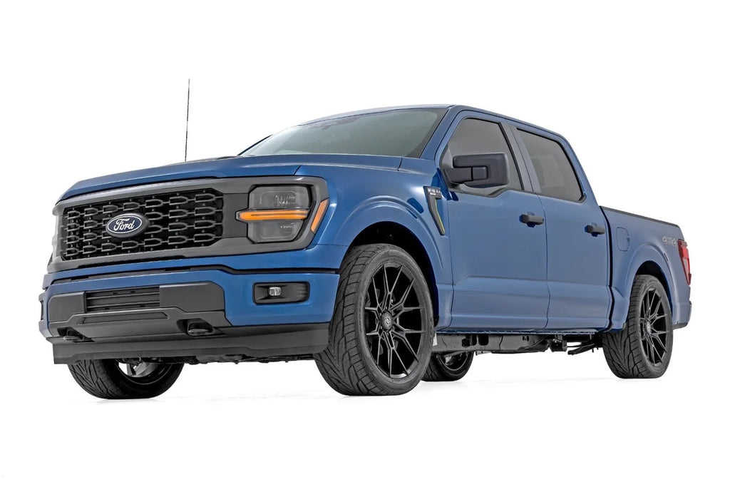 Rough Country 2 Inch Lowering Kit | 4 Inch Rear Lowering | M1 | Ford F-150 4WD (2015-2025) - Side View