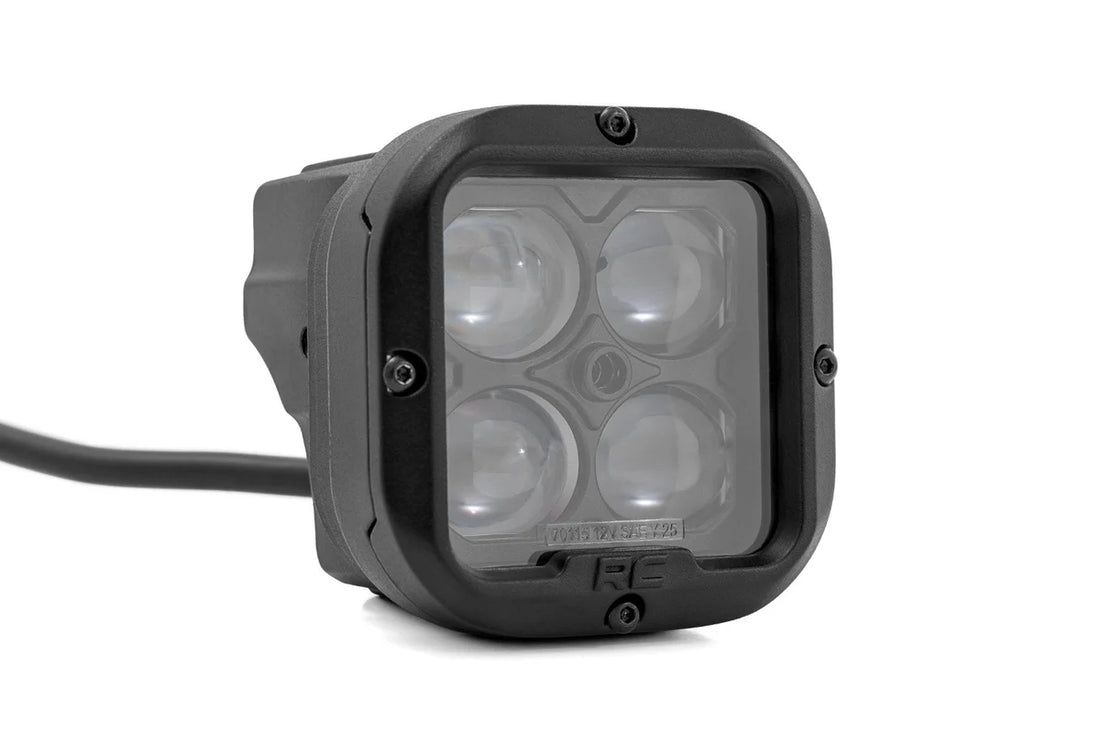 Rough Country 2 Inch SAE Driving Light Pods | Pair 70115 - Side View