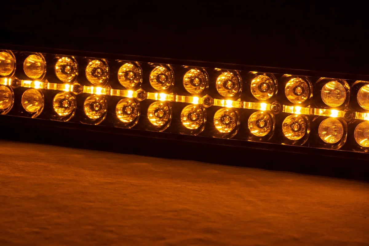 Rough Country 20 Inch Black Series LED Light Bar Dual Row Amber DRL ...