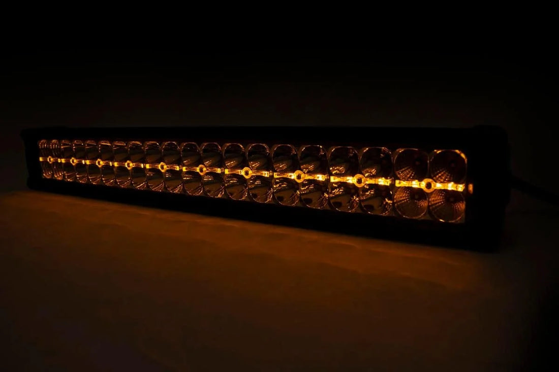 Rough Country 20 Inch Chrome Series LED Light Bar | Dual Row | Amber DRL 70920DA - Back View