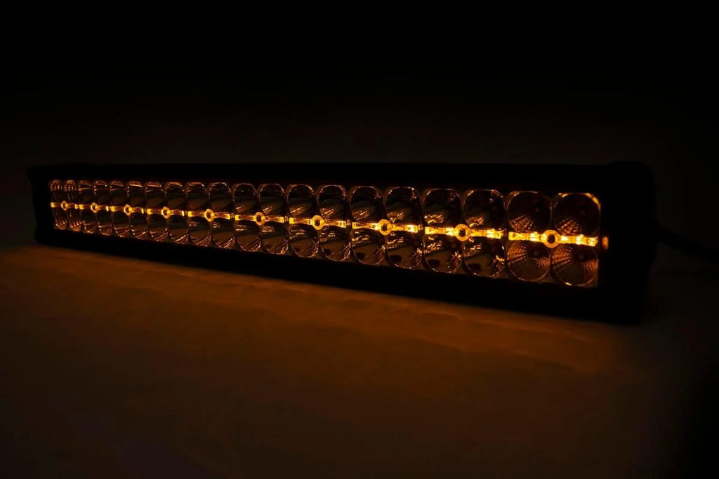 Rough Country 20 Inch Chrome Series LED Light Bar | Dual Row | Amber DRL 70920DA - Back View