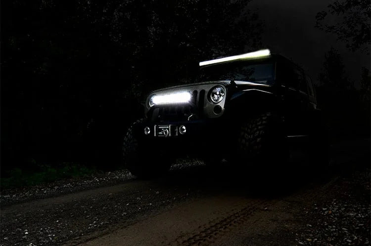 Rough Country 20 Inch Chrome Series LED Light Bar | Dual Row | Cool White DRL 70920D - Installation View