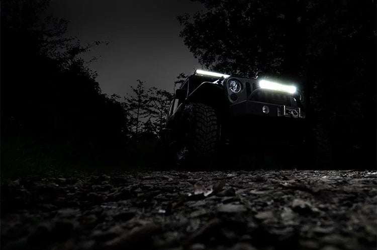 Rough Country 20 Inch Chrome Series LED Light Bar | Dual Row | Cool White DRL 70920D - Installation View