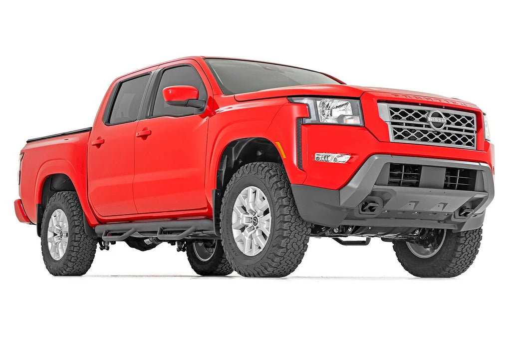 Rough Country 2.5 Inch Leveling Kit | Red Spacers | Nissan Frontier (05-24)/Xterra (05-15) 867RED - Front View