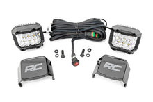 Load image into Gallery viewer, Rough Country 3 Inch Chrome Series LED Lights | Wide Angle Osram | Pair 70904 - Angled View