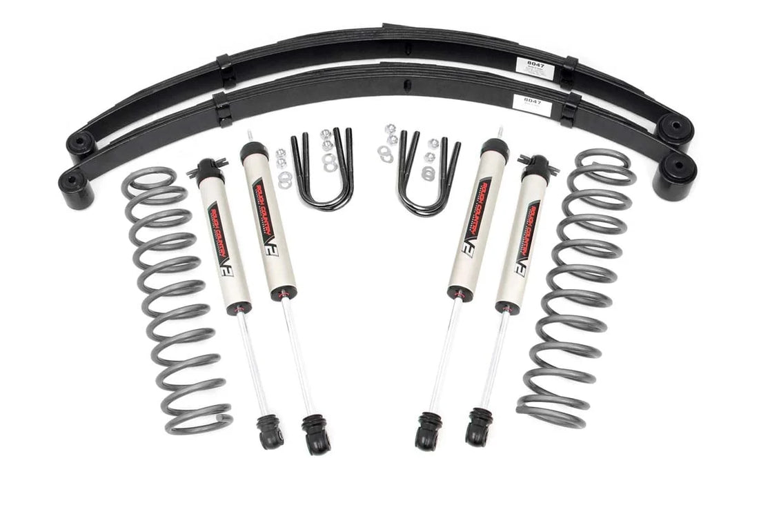 Rough Country 3 Inch Lift Kit | RR Springs | V2 | Jeep Cherokee XJ 2WD/4WD (1984-2001) 63070 - Back View