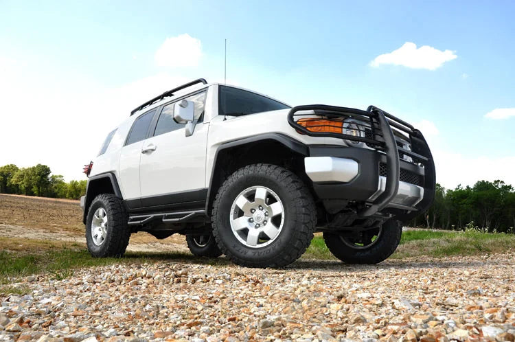 Rough Country 3 Inch Lift Kit | Red Spacers | Toyota 4Runner (03-09)/FJ Cruiser (07-14) 76530RED - Installation View