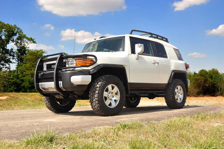 Rough Country 3 Inch Lift Kit | Red Spacers | Toyota 4Runner (03-09)/FJ Cruiser (07-14) 76530RED - Installation View
