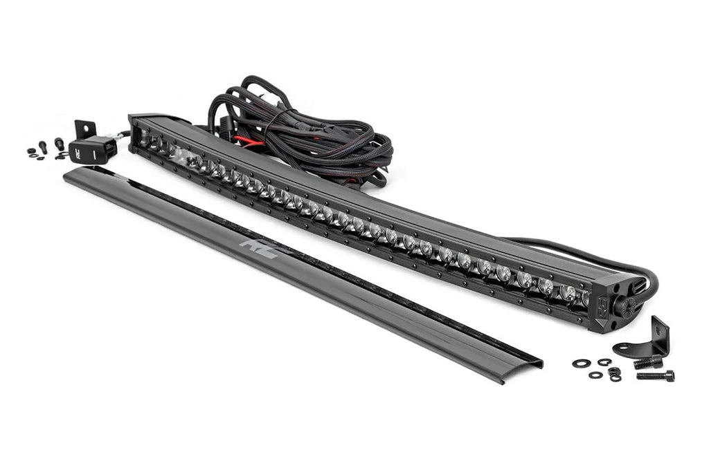 Rough Country 30 Inch Black Series LED Light Bar | Curved | Single Row | Cool White DRL 72730BLDRL - Main Product View