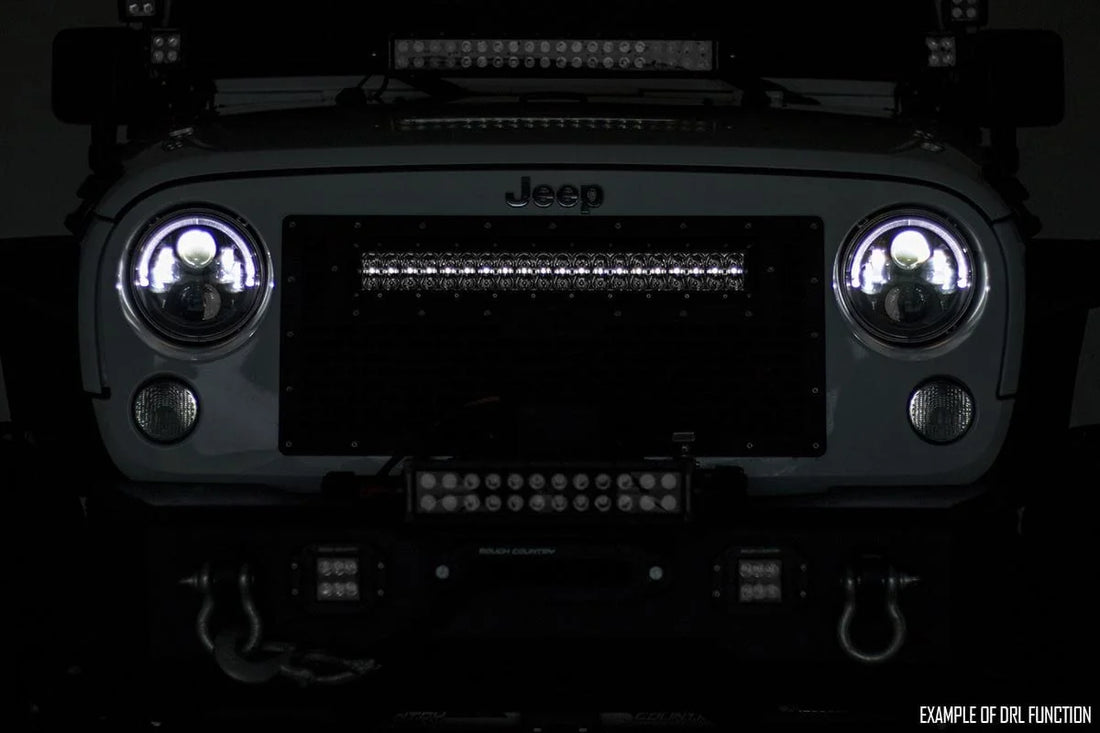 Rough Country 30 Inch Black Series LED Light Bar | Dual Row | Cool White DRL 70930BD - Back View