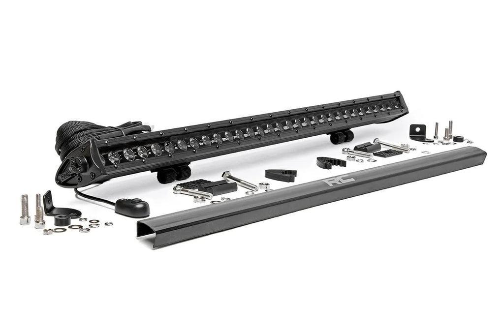 Rough Country 30 Inch Black Series LED Light Bar | Single Row 70730BL - Side View