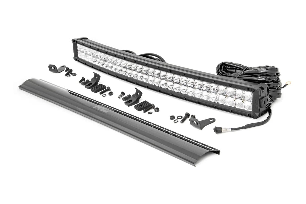 Rough Country 30 Inch Chrome Series LED Light Bar | Curved | Dual Row | Cool White DRL 72930D - Main Product View
