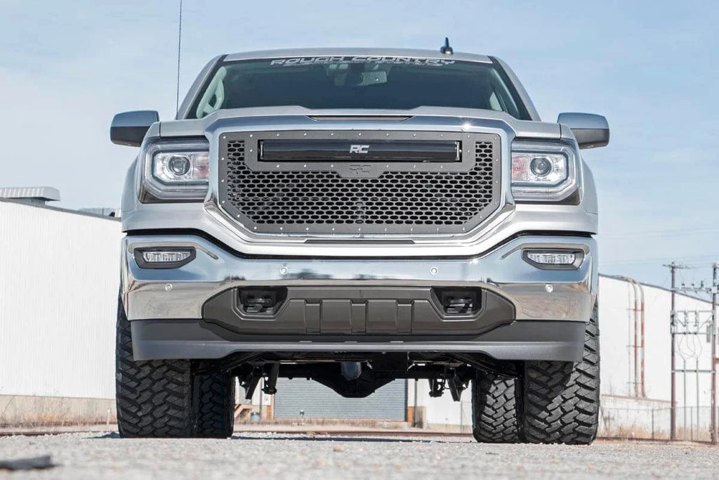 Rough Country 3.5 Inch Lift Kit | Alu/Stamp Steel LCA | Vertex/V2 | Chevy/GMC 1500 (14-18 & Classic) 12157 - Back View