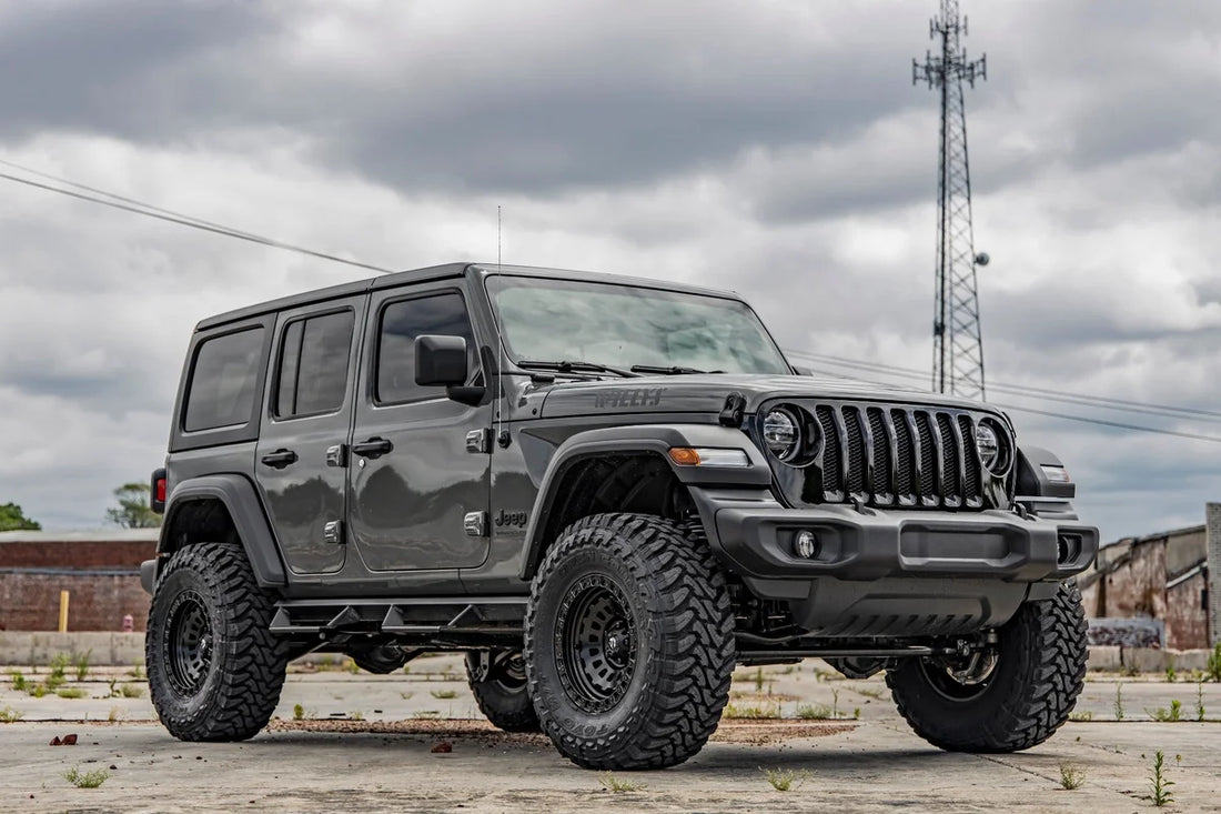 Rough Country 3.5 Inch Lift Kit | C/A Drop | Diesel | Jeep Wrangler Unlimited 4WD (20-23) 78130 - Installation View