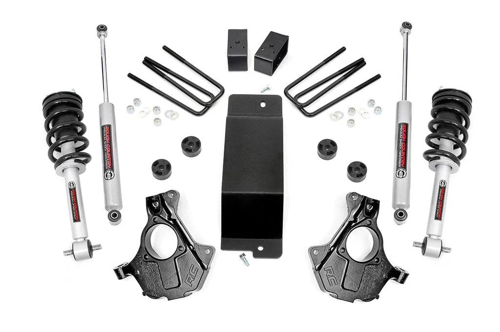 Rough Country 3.5 Inch Lift Kit | Cast Steel LCA | FR N3 | Chevy/GMC 1500 (14-18 & Classic) 12432 - Kit Contents