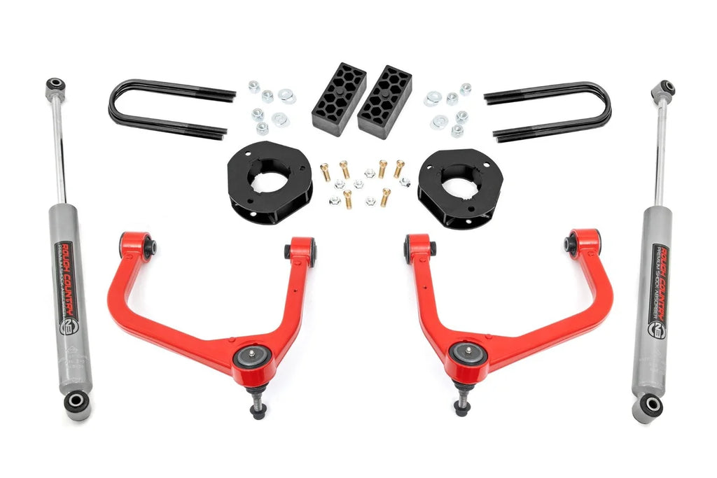 Rough Country 3.5 Inch Lift Kit | Rear Mono Leaf | Chevy Silverado 1500 2WD/4WD (2025-2026) - Kit Contents