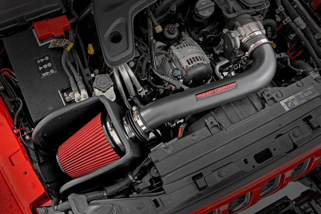 Rough Country 3.6L Cold Air Intake Kit | Prefilter | Jeep Gladiator JT/Wrangler JL (18-24) 10479PF - Side View